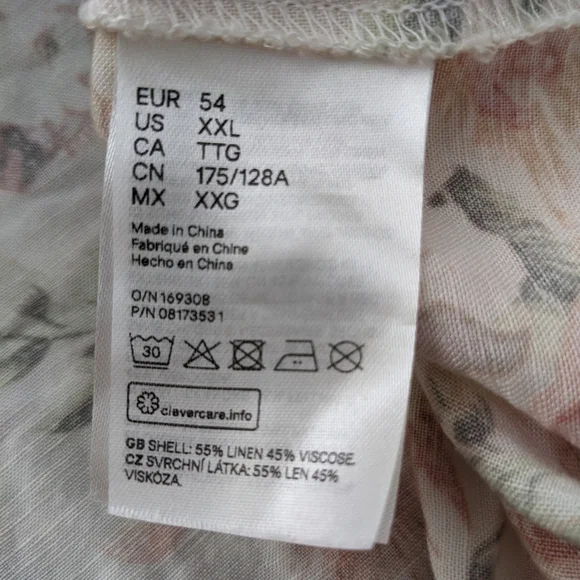 H&M Floral Linen Blend Dress Size XXL - Picture 8 of 8